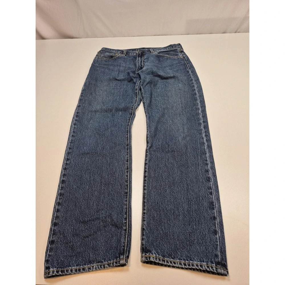 Levis 551 Z Premium Jeans Mens 34x32 Blue Straight Leg Relaxed Denim Medium Wash